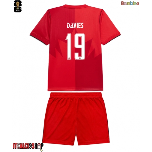 Canada Alphonso Davies #19 Prima Maglia Bambino Mondiali 2026 Manica Corta (+ Pantaloni corti)